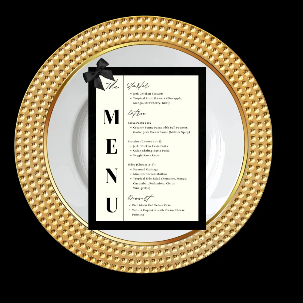 Customer Menu Place Cards Your Design