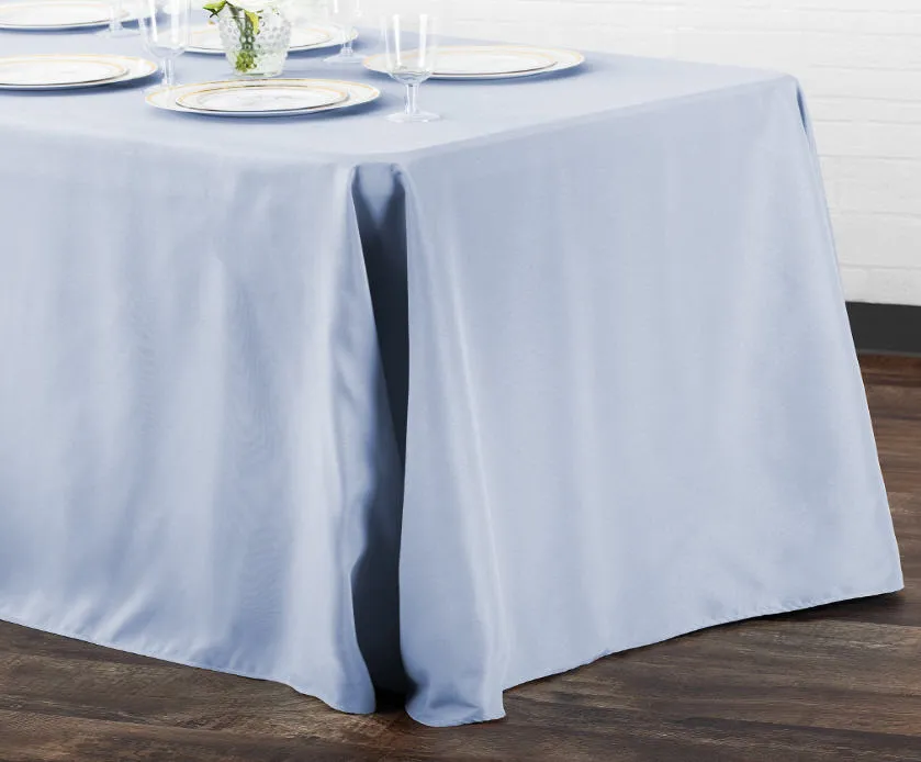 Party Rental Dusty Blue Rectangular Table Cover Linen - Loose Fit 90"x132"  