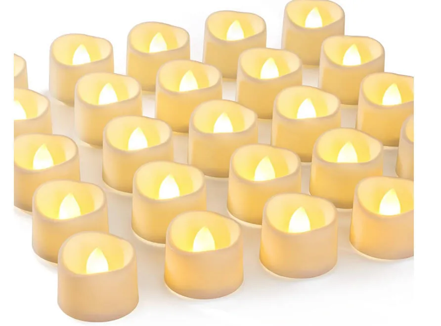 Party Rental 48-Pack Novelty Flickering Flameless Tea Lights Candles (Non Floating)