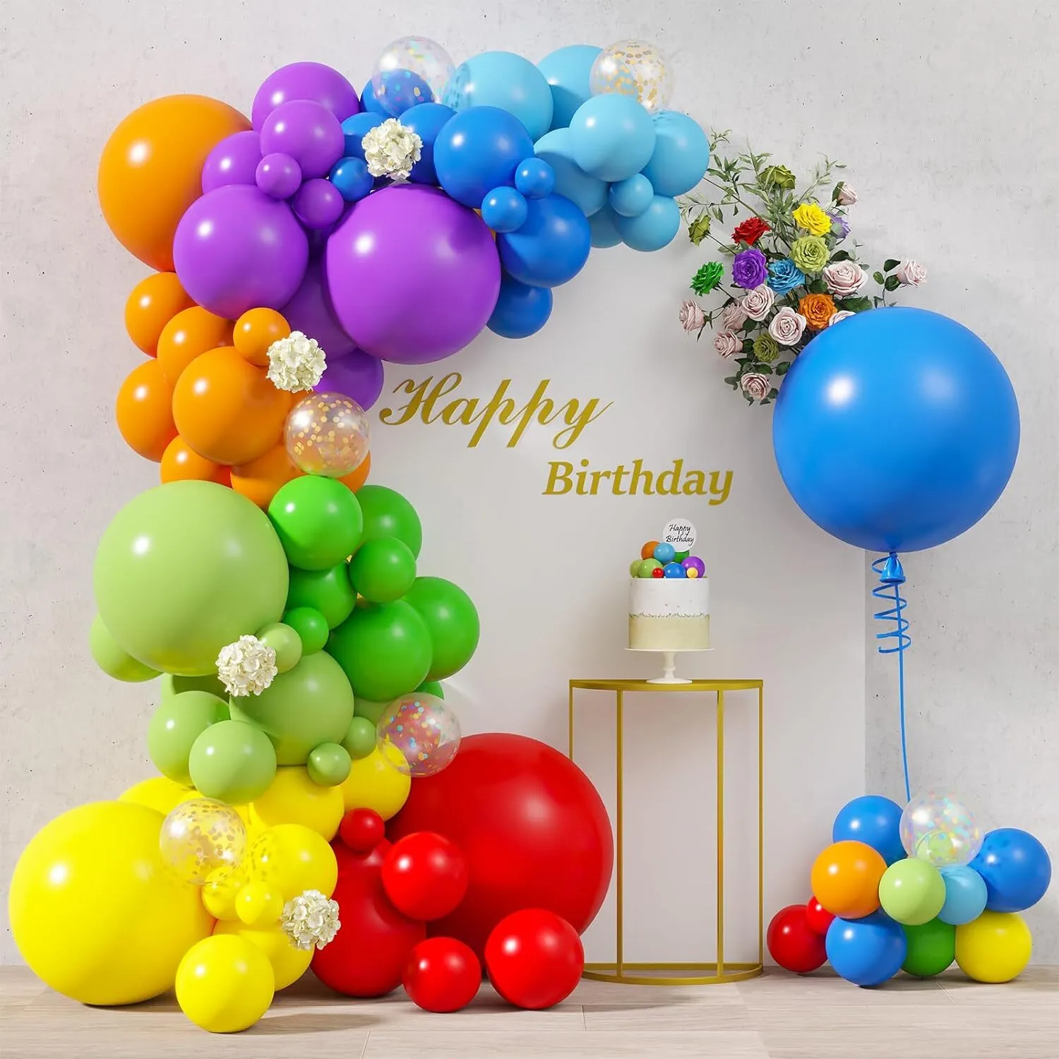 Premade Ready to Hang Grab and Go Balloon Garland Only - Primary Colors 