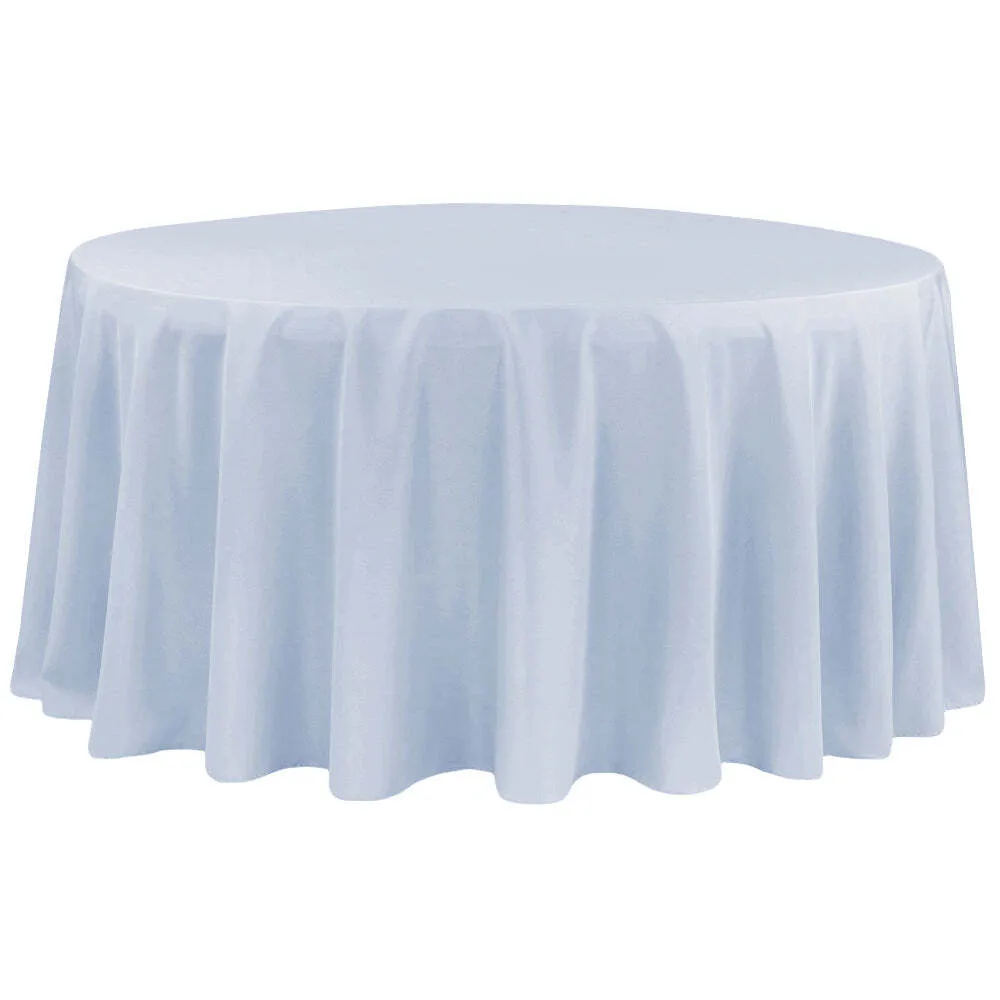 Dusty Blue Round 120inch Polyester Table Cover 