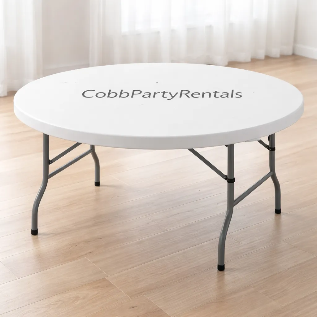 Round Party Rental Deluxe Folding Table - 60" Diameter 