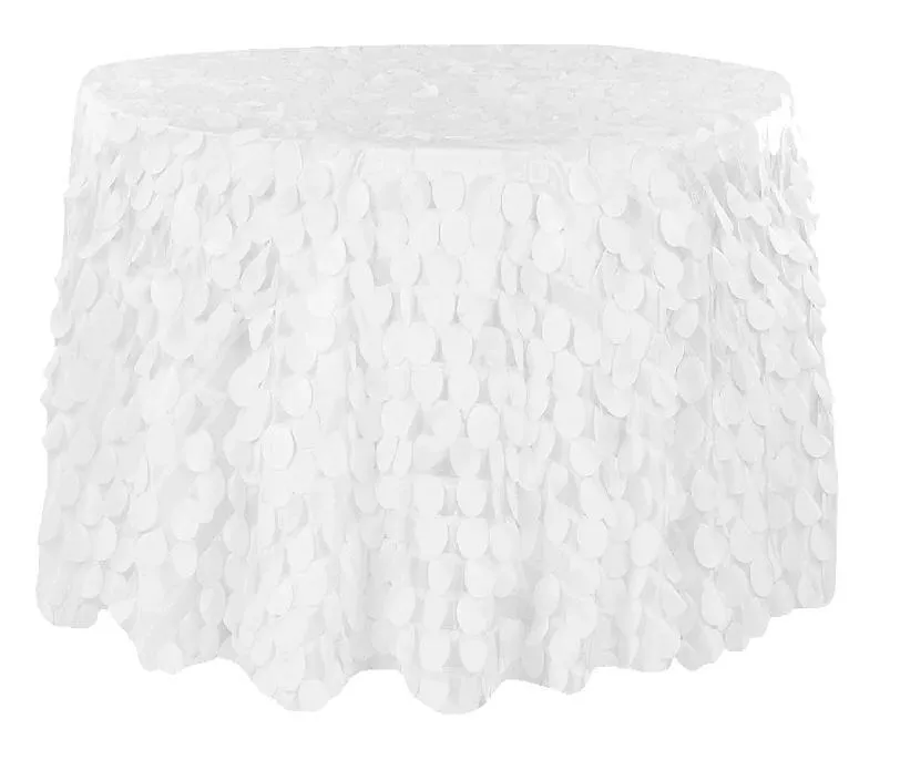Rental Petal Round Table Cover - White  