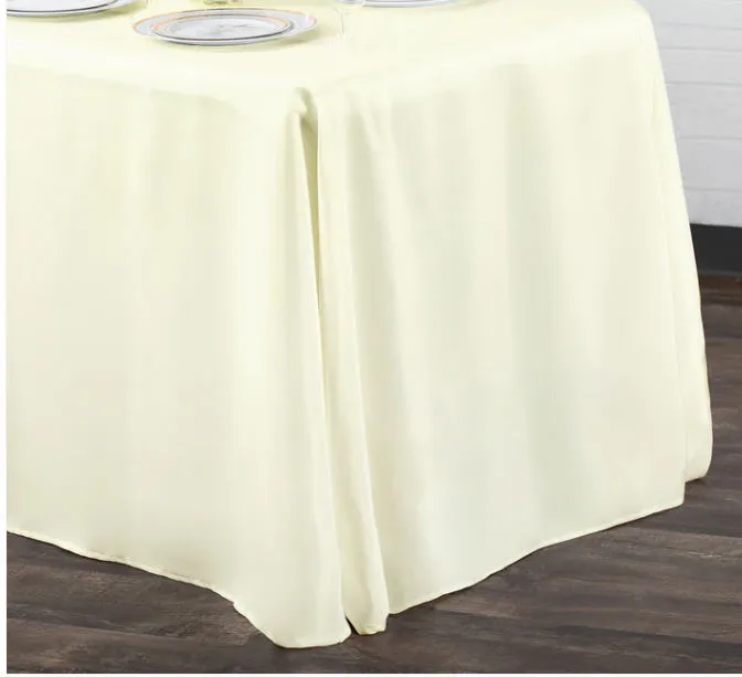 Party Rental Off White Rectangular Table Cover Linen - Loose Fit 90"x132"  