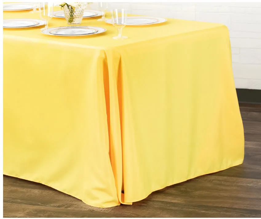 Party Rental Yellow Rectangular Table Cover Linen - Loose Fit 90"x132"  