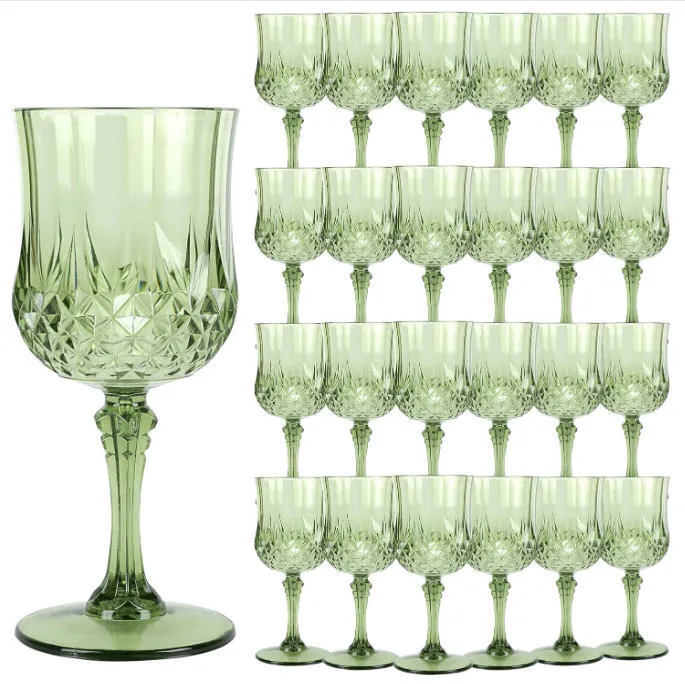 Party Rental - Set of 12 Acrylic Goblets  Sage Green