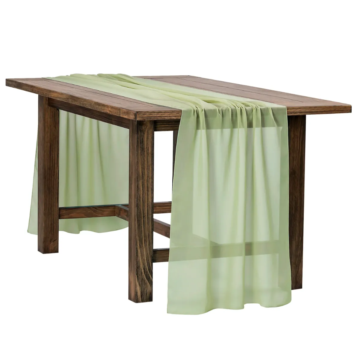Sage Chiffon Table Runner 10FT x 27" - Rental