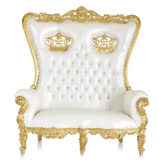 For Rent White Royal Throne Loveseat Chair  (Requires a Pickup Truck) (Delivery Unavailable)