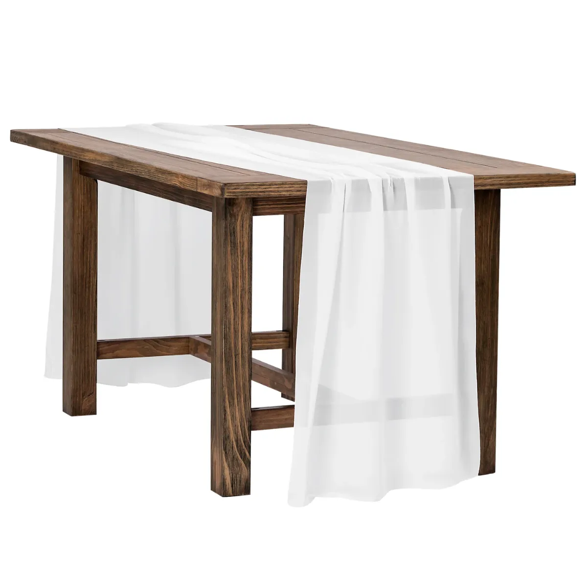 White Chiffon Table Runner 10FT x 27" - Rental