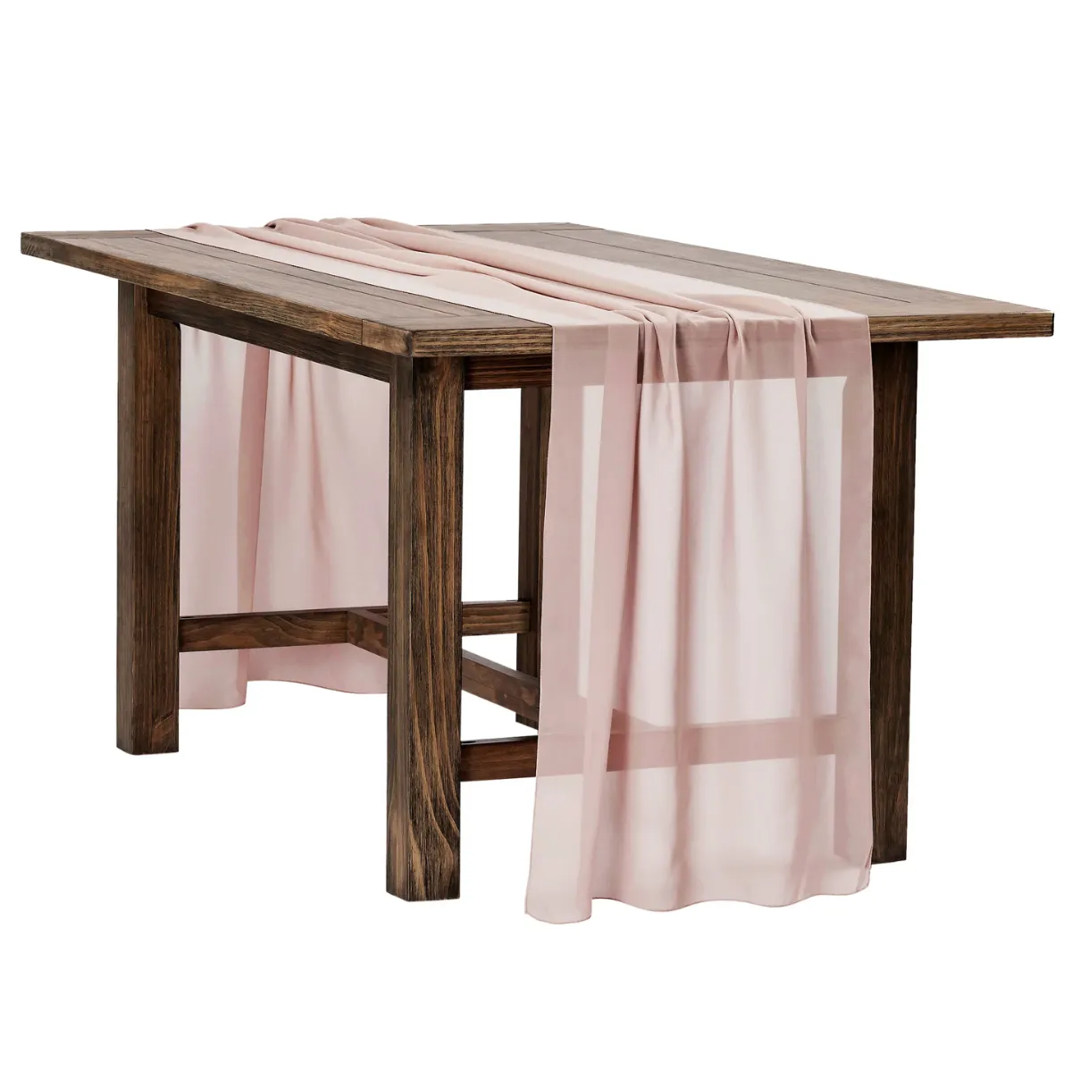 Blush Chiffon Table Runner 10FT x 27" - Rental 