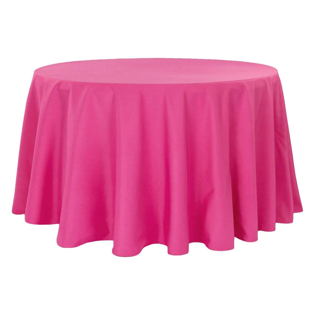 Hot Pink Round 120inch Polyester TableCover 
