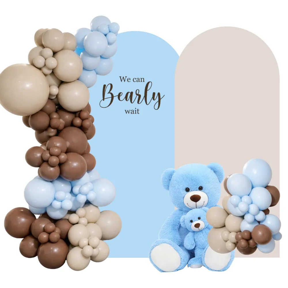 Bearly Wait Boy T Premade Grab and Go Balloon Garland Only– Ready-To-Use Balloon Decor for Atlanta Baby Showers 