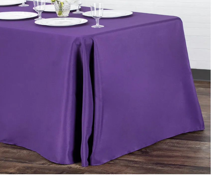 Party Rental Purple Rectangular Table Cover Linen - Loose Fit 90"x132"