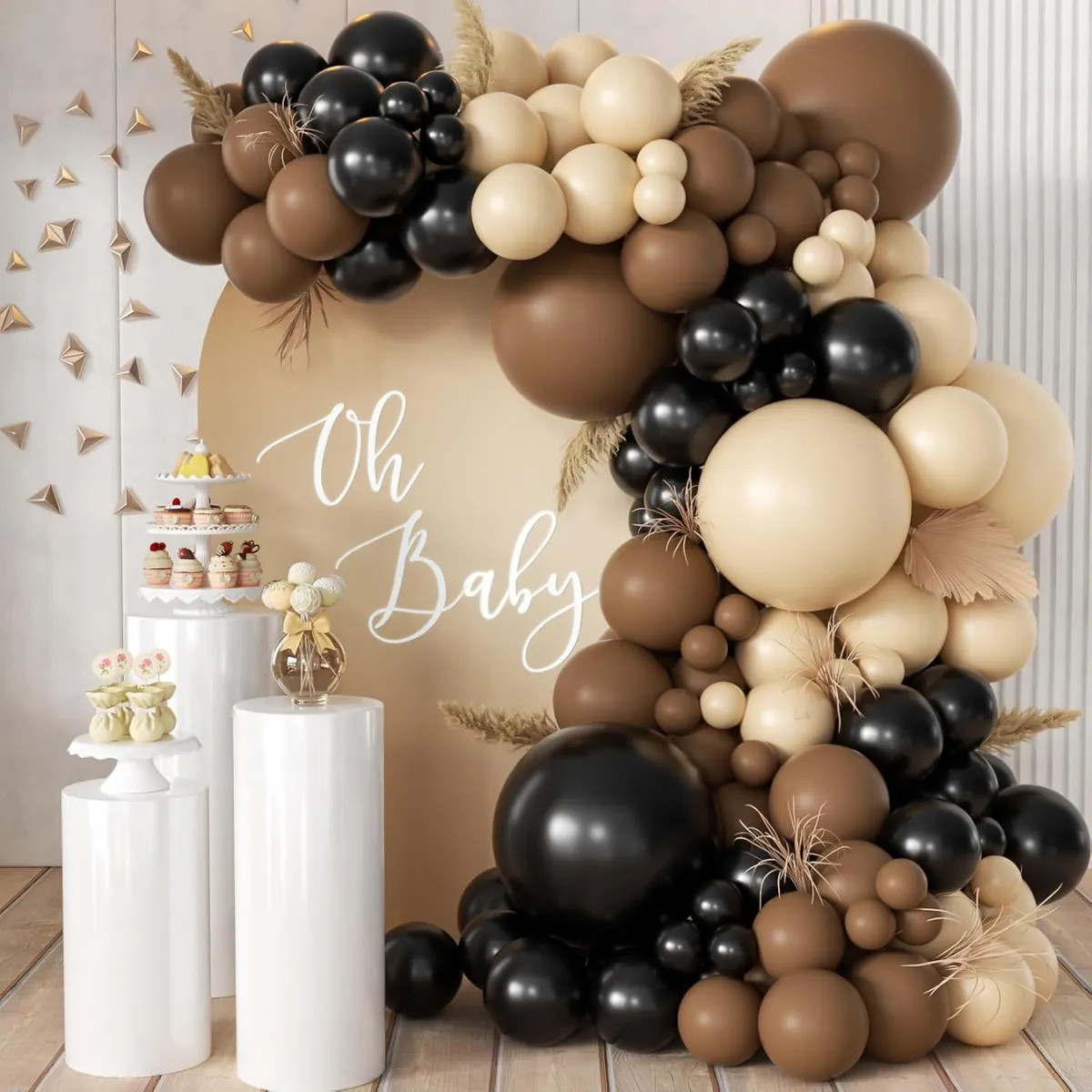 Black Brown Nude  Premade Grab and Go Balloon Garland Only– Ready-To-Use Balloon Decor for Atlanta Events, Birthdays, Baby Showers & Weddings
