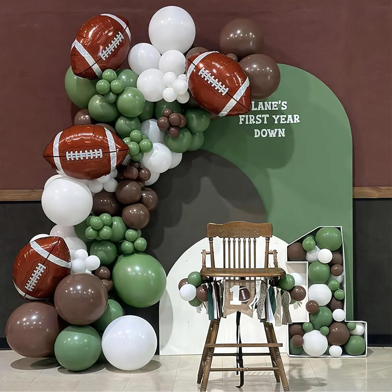 Premade Ready to Hang Grab and Go Balloon Garland Only - Football Theme 