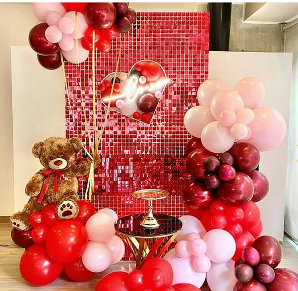 Rental - Red Shimmer Wall Backdrop 
