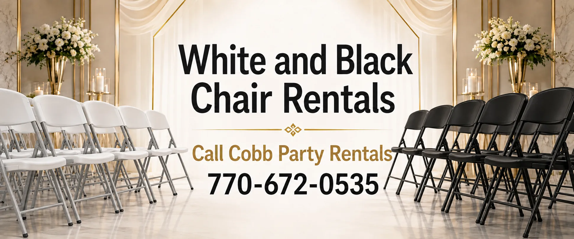 White vs. Black Chair Rentals in Marietta Atlanta Georiga, GA 