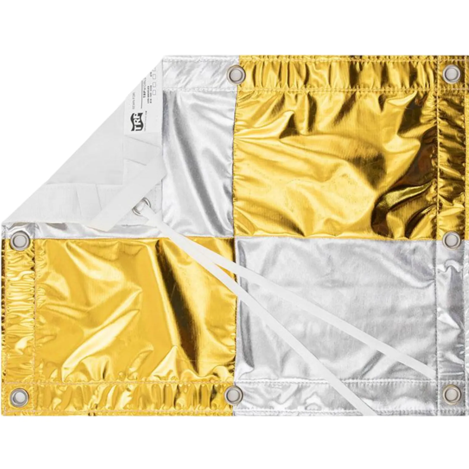 8' x 8' Checkboard Silver/Gold Cloth