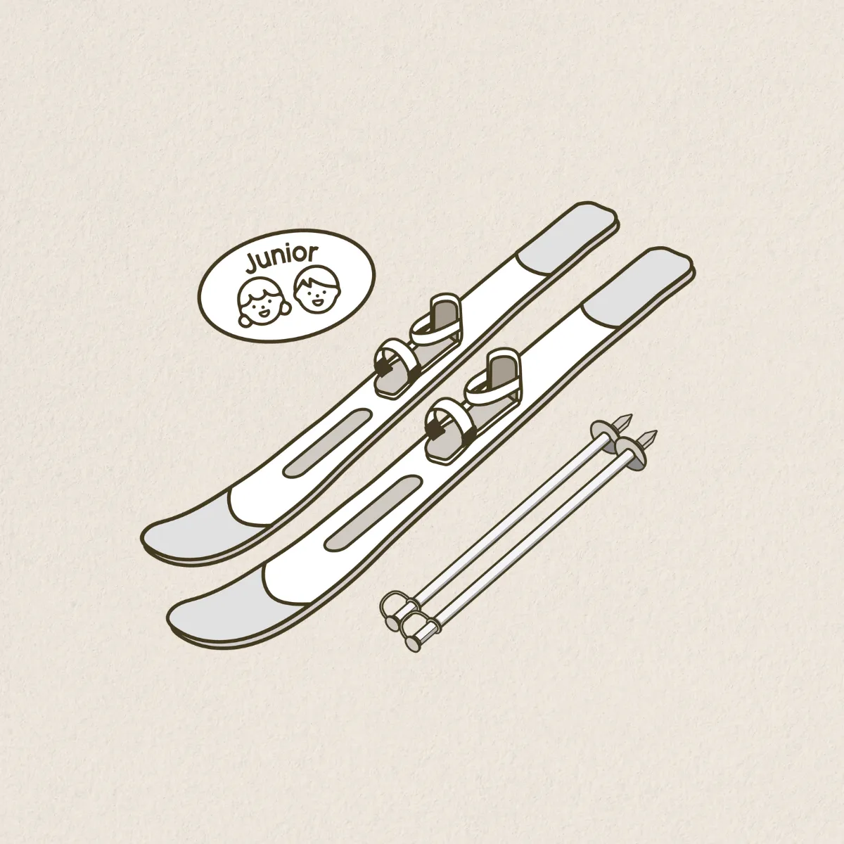 Junior Ski + Poles 兒童雙板＋雪杖