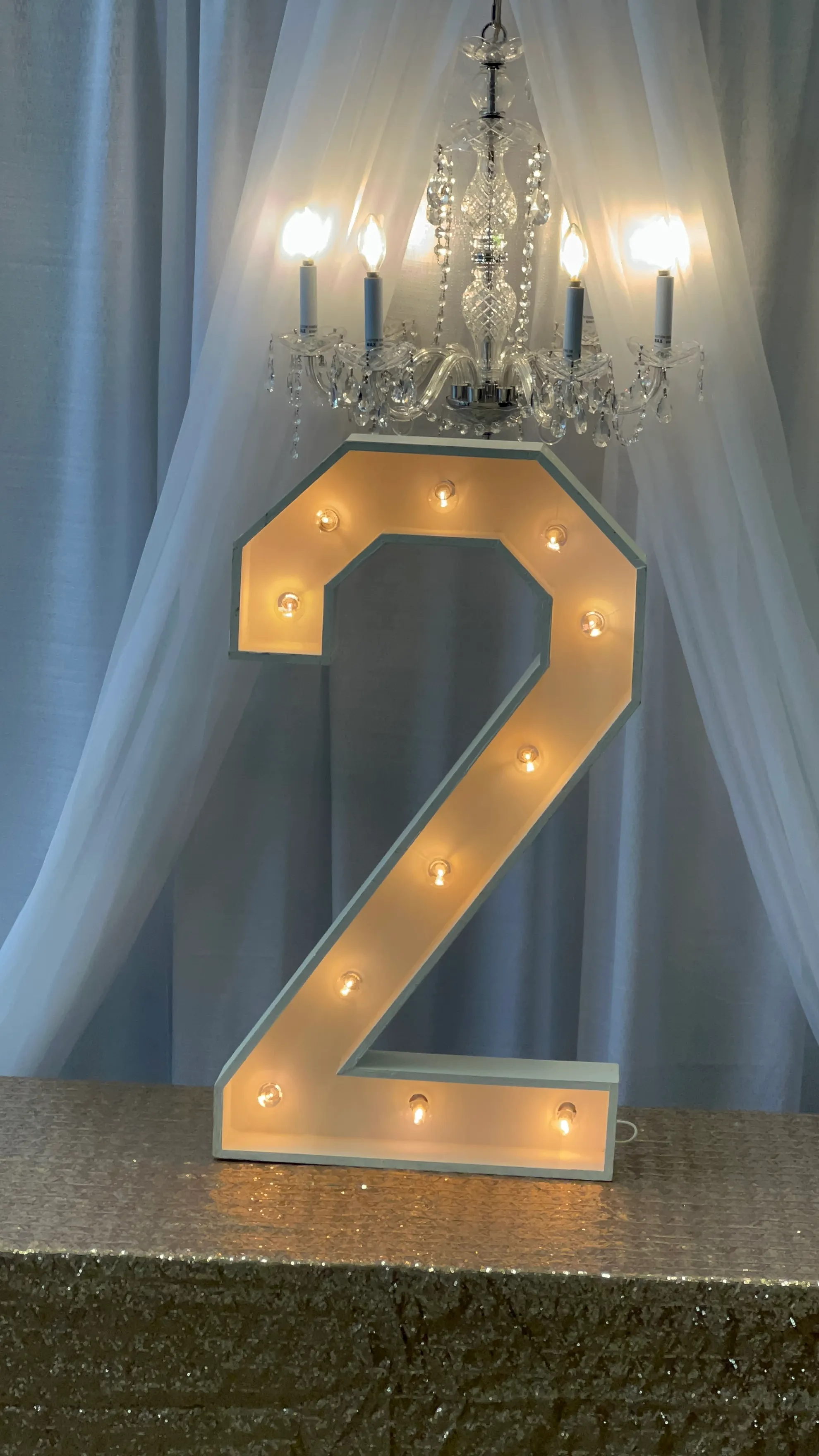 36 Inch Lighted Marquee Number 2