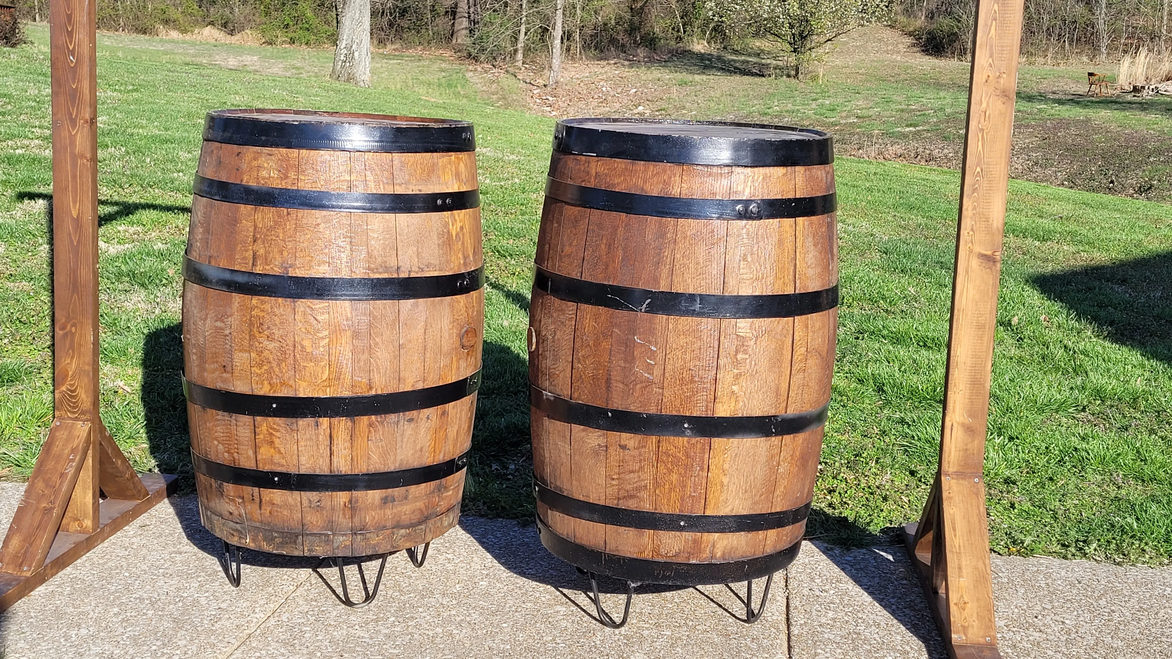 Barrels with Hairpin Legs (set of 2)