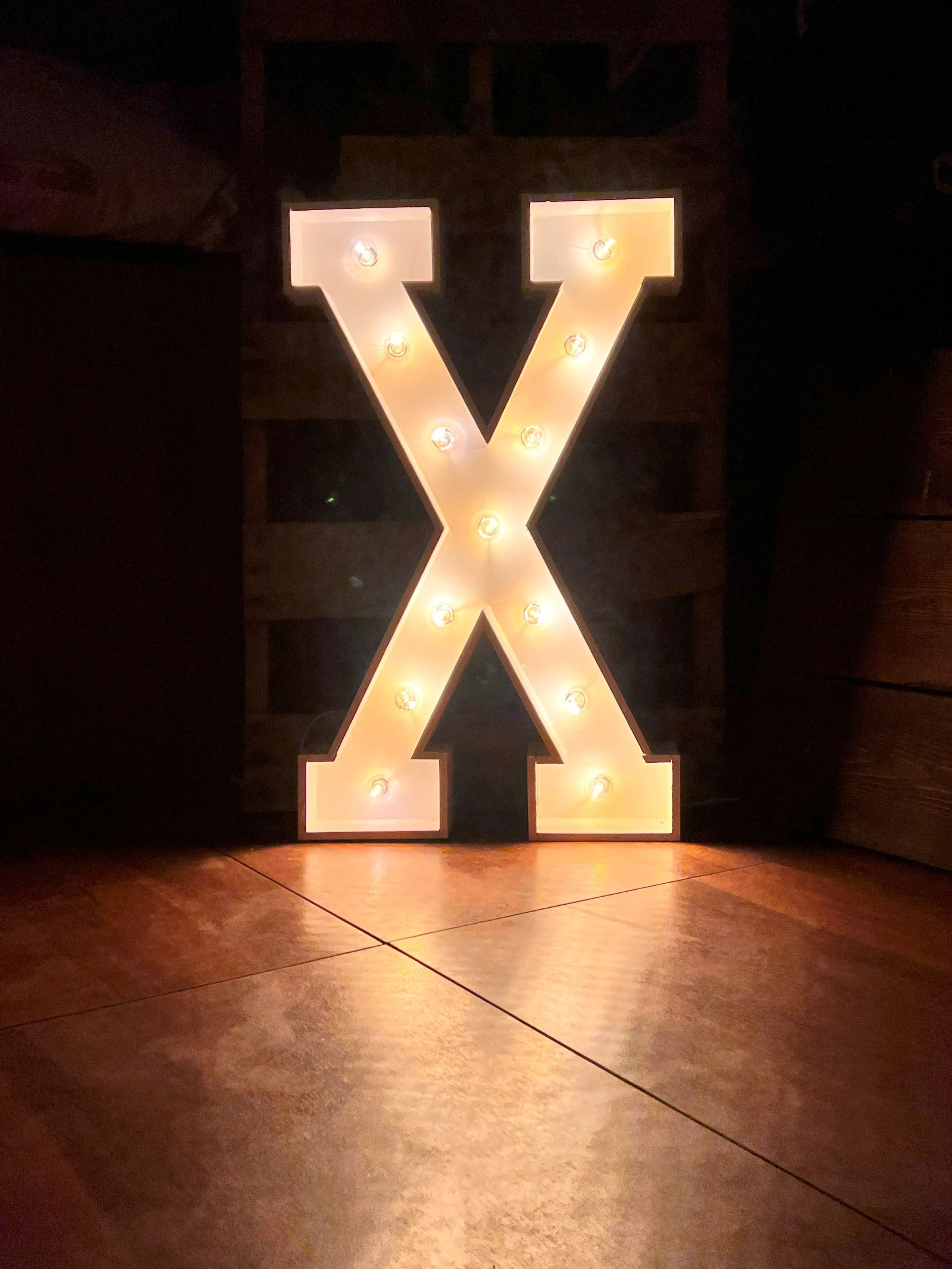 36 Inch Lighted Marquee Letter X
