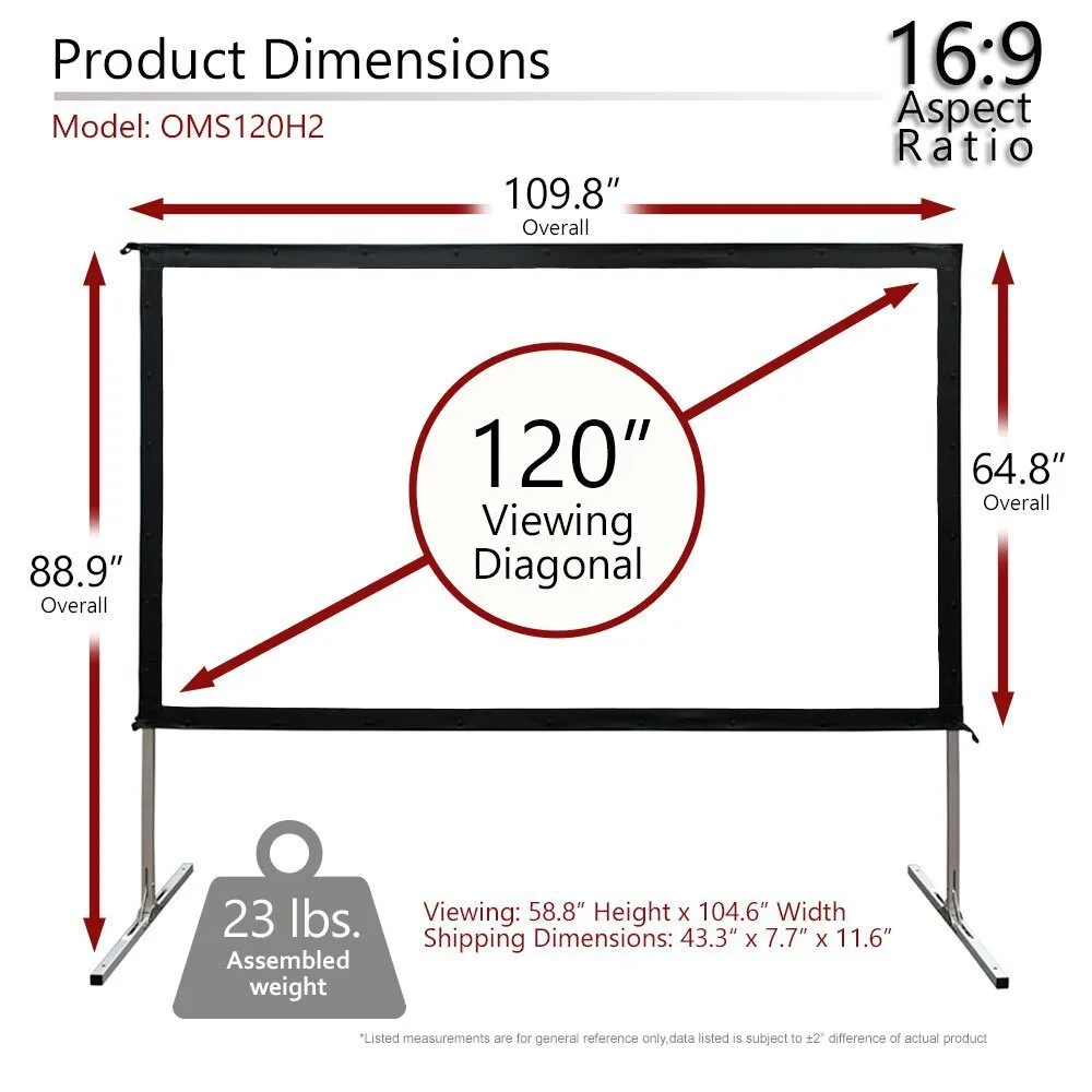 Projection Screen 10ft Diagonal / 120 Inch - Rear Projection