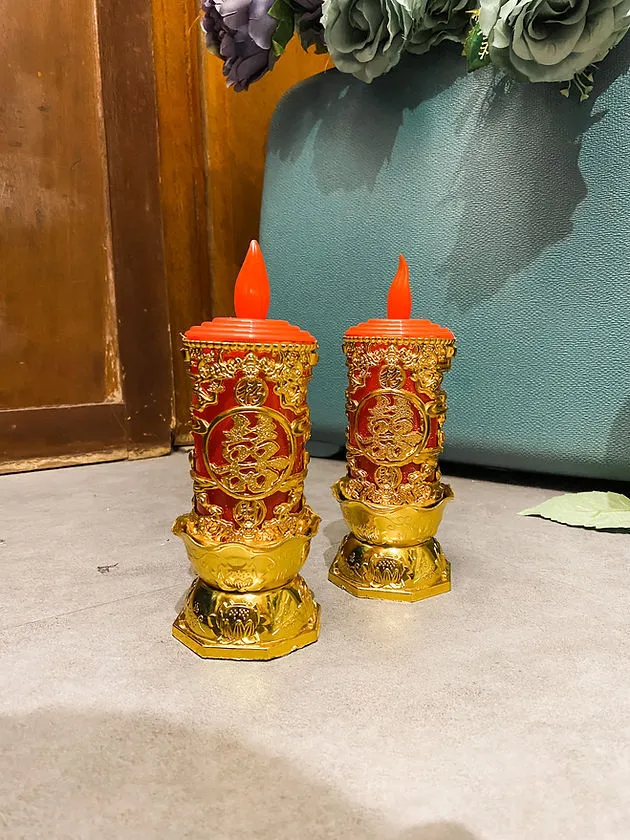 LED 中式電子蠟燭一對 Set E