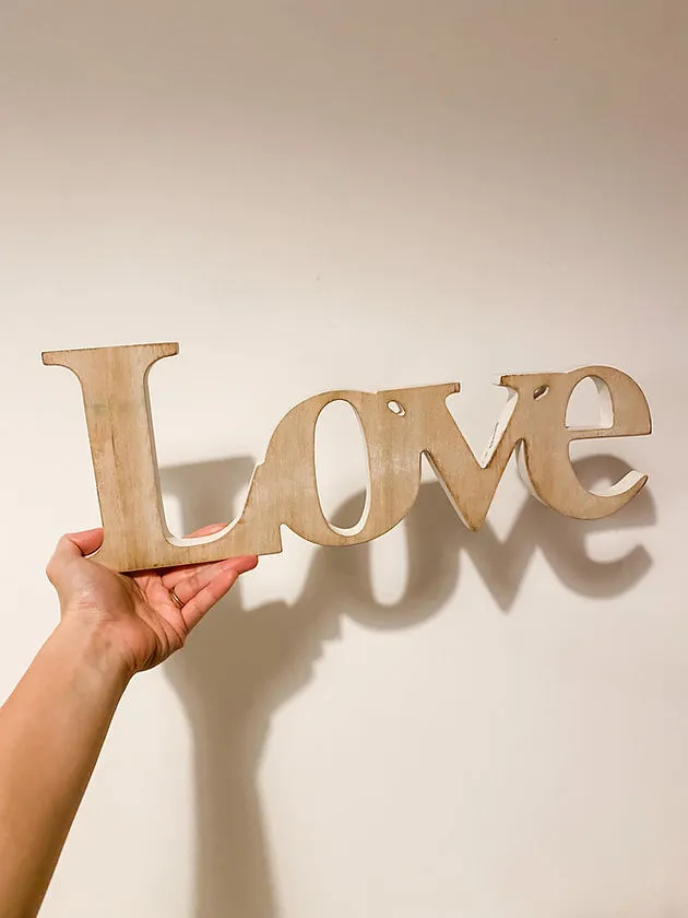 淺木紋 Love 木牌 (大)