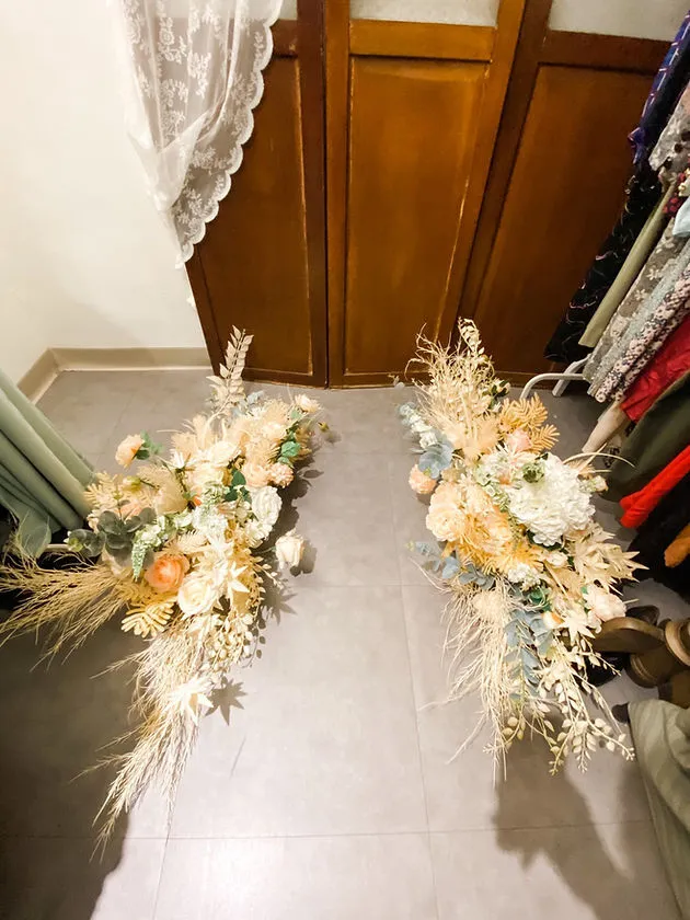 米橙色絲花地花 (2)