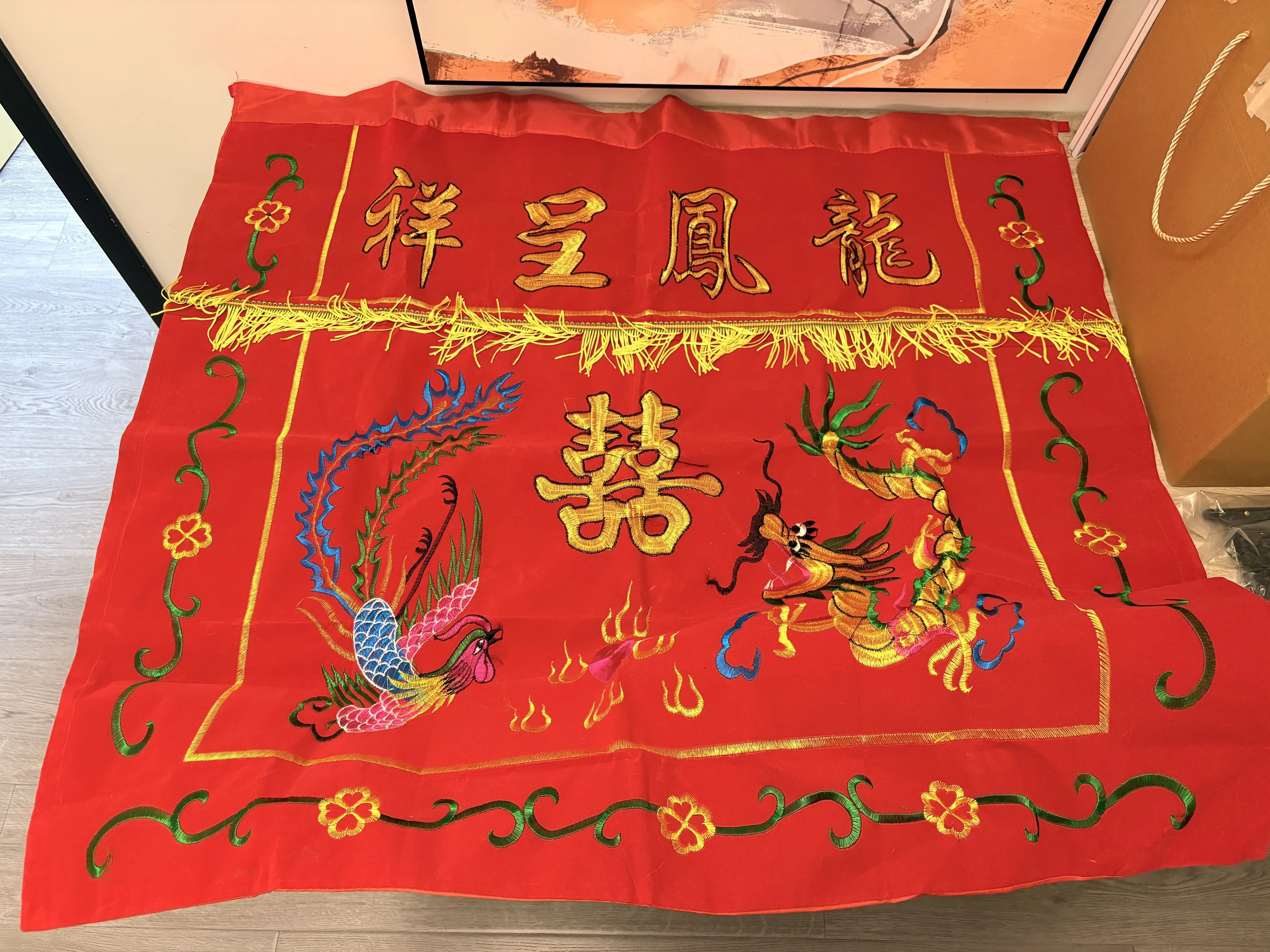 中式上頭紅枱布 06