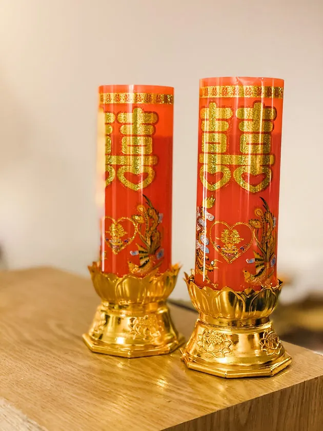 LED 中式電子蠟燭一對 Set A