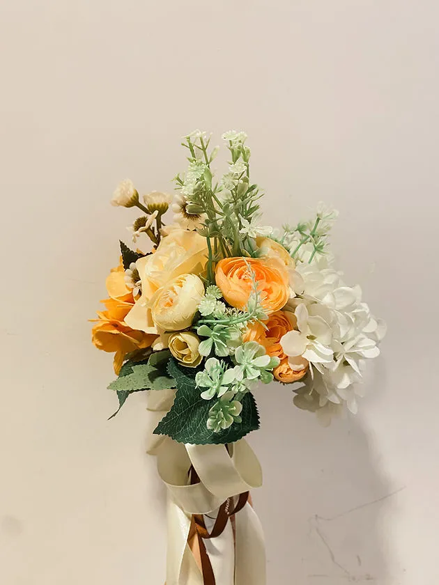 橙黃繡球玫瑰椅花 (14)