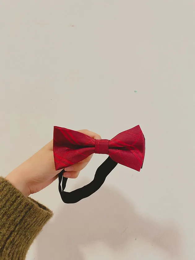 棗紅斜紋煲呔 (1)