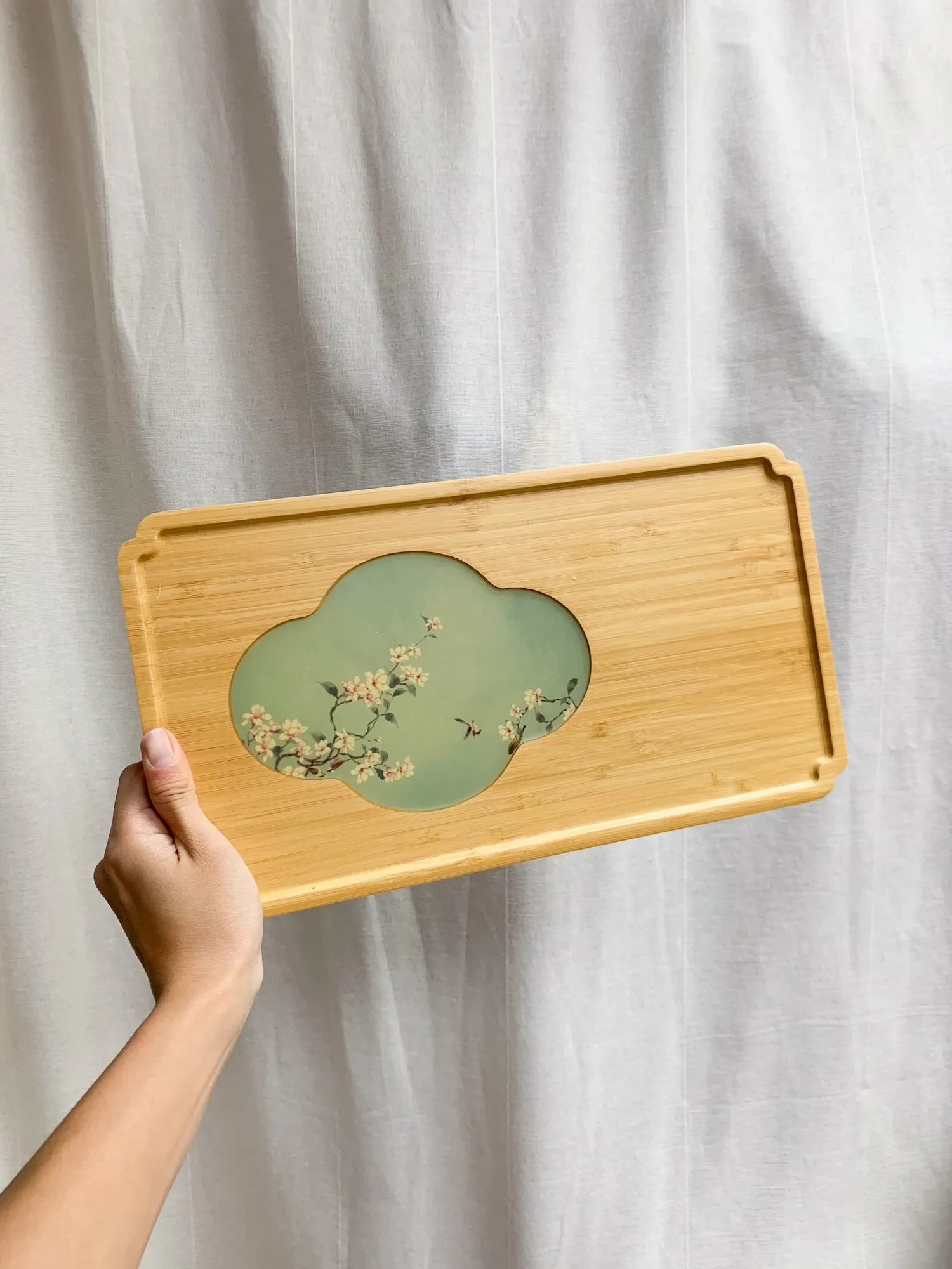竹製敬茶茶盤 1 個