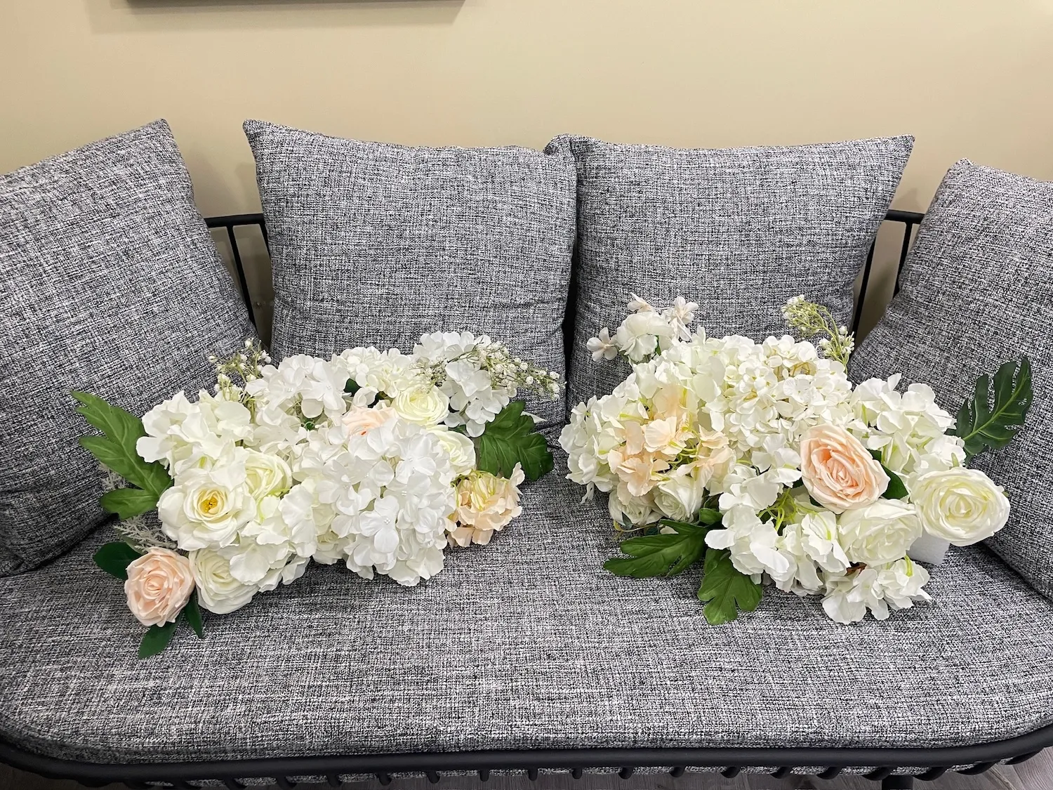 粉橙白絲花裝飾花 (6)