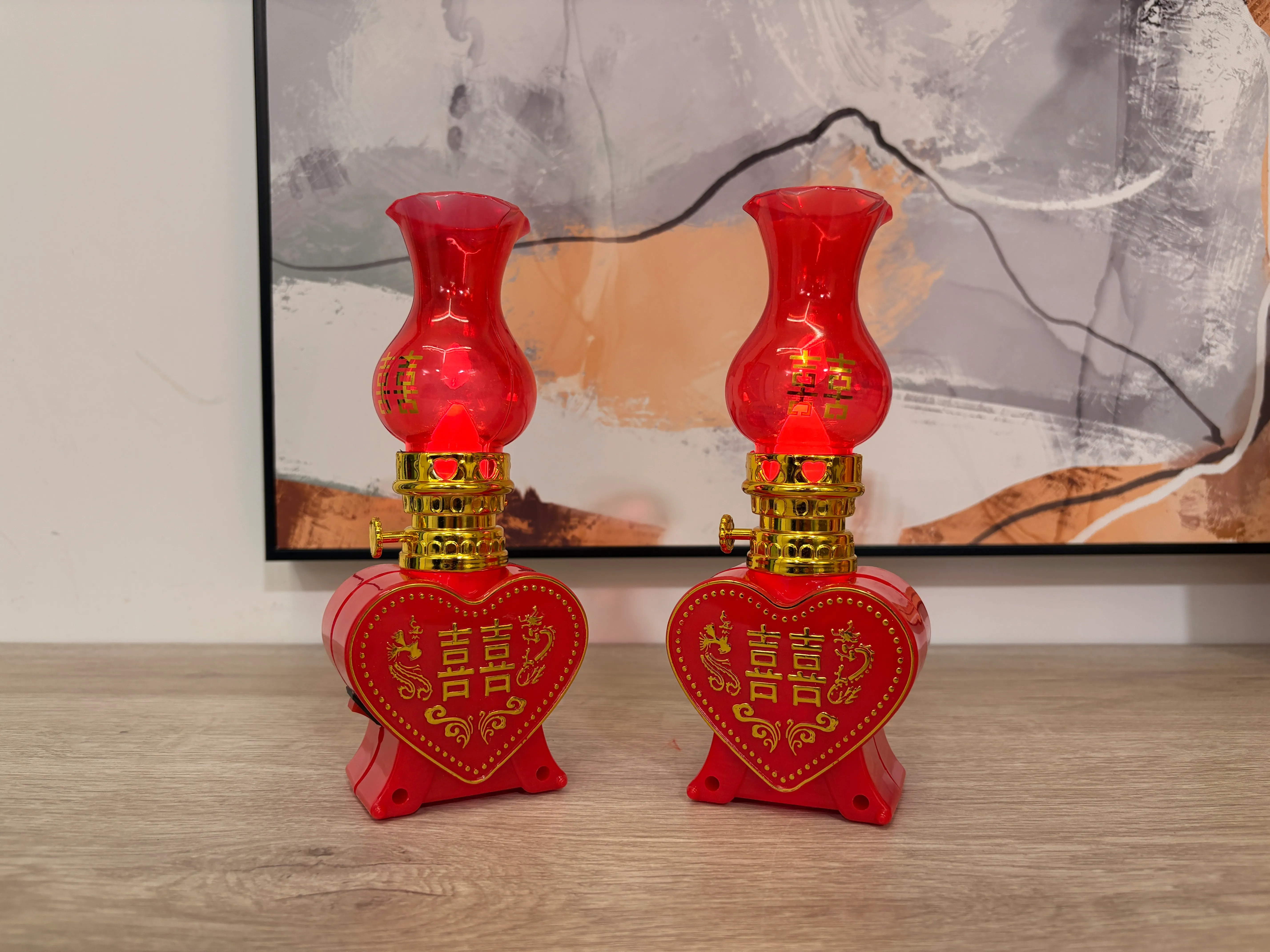 LED 中式電子蠟燭一對 Set H (2)