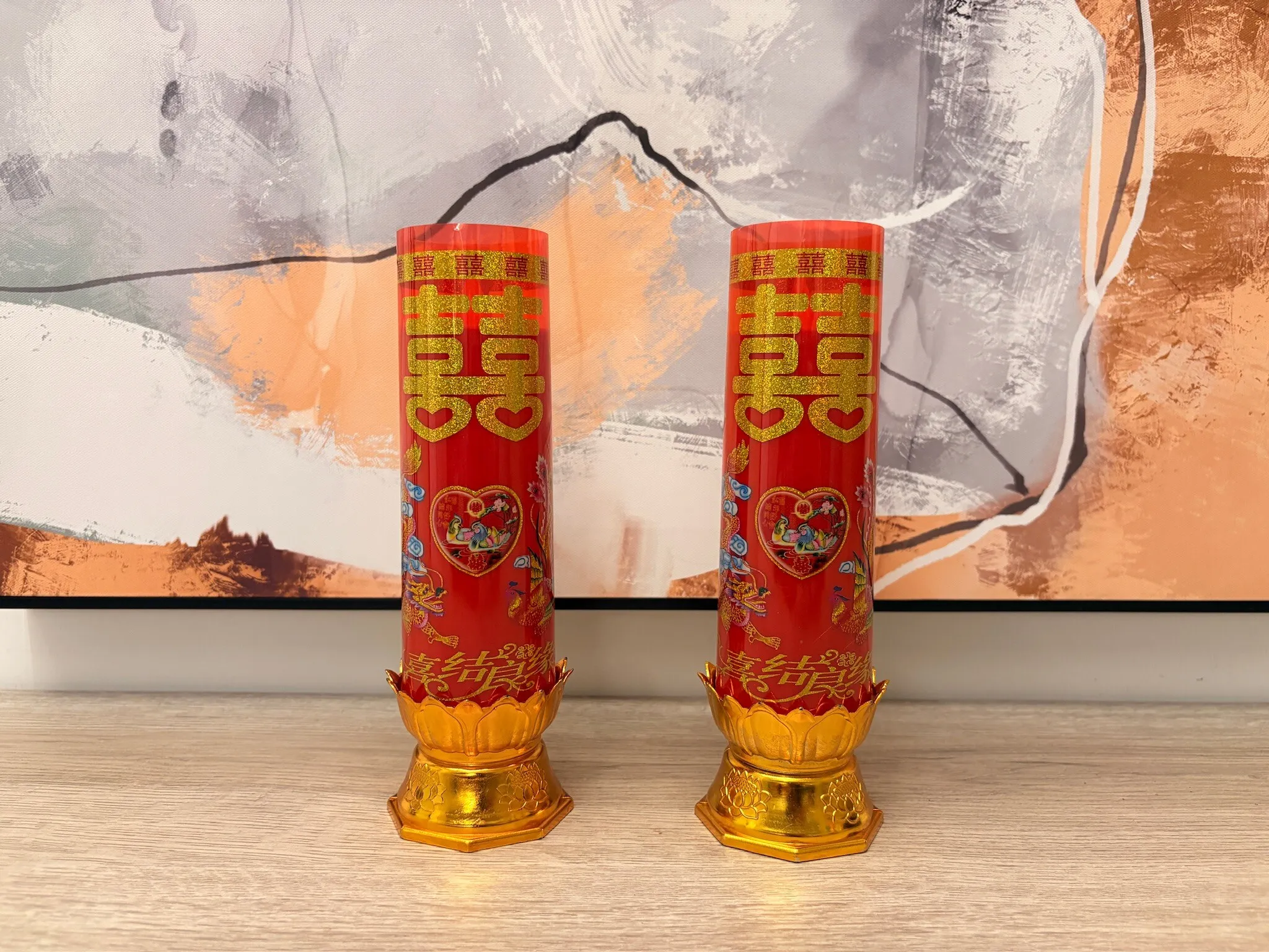 LED 中式電子蠟燭一對 Set G