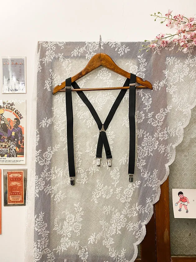 黑銀色男裝吊帶 (1)