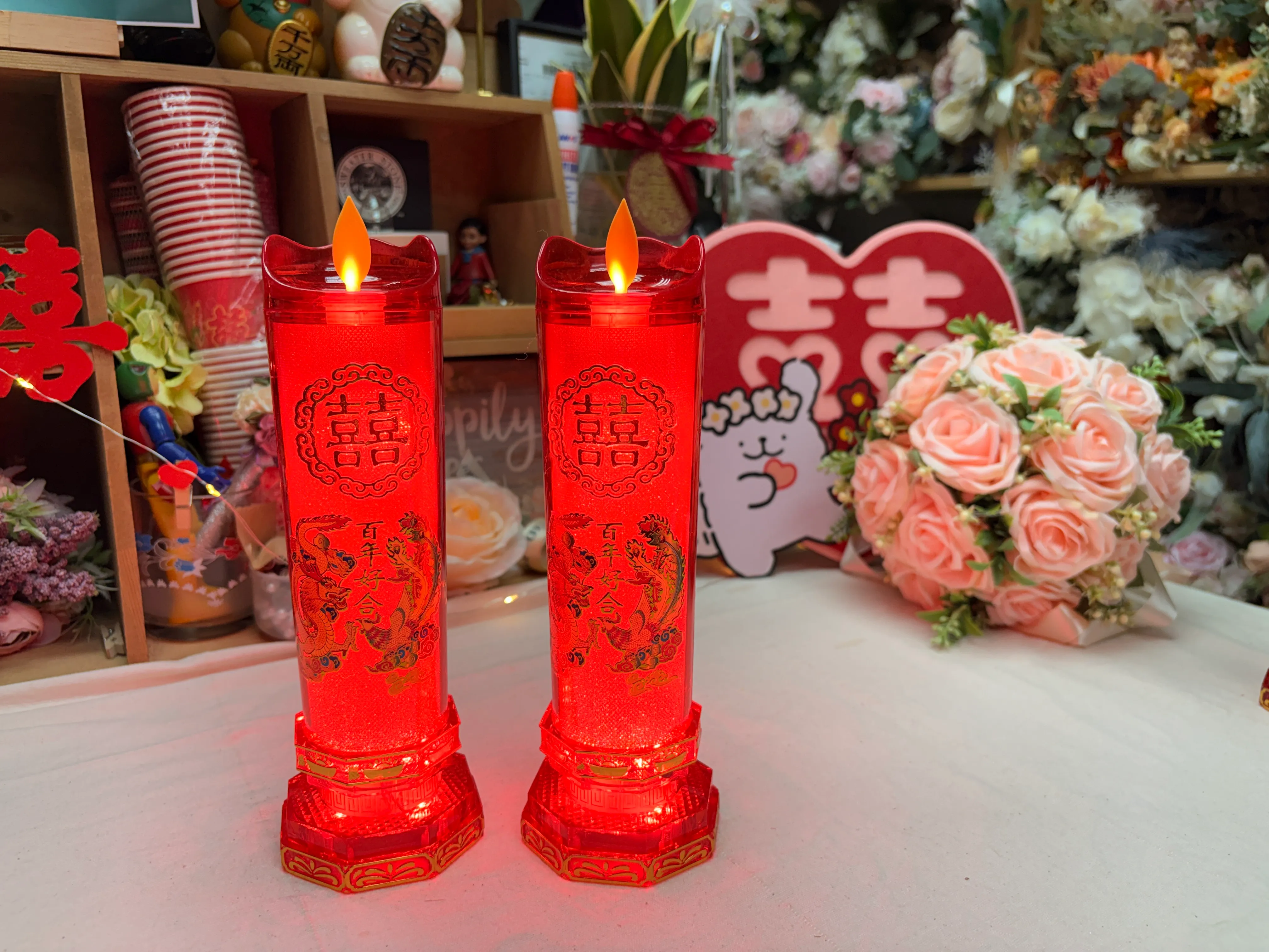 LED 中式電子蠟燭一對 Set F