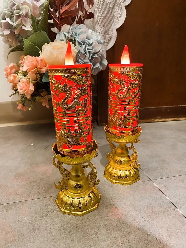 LED 中式電子蠟燭一對 Set C