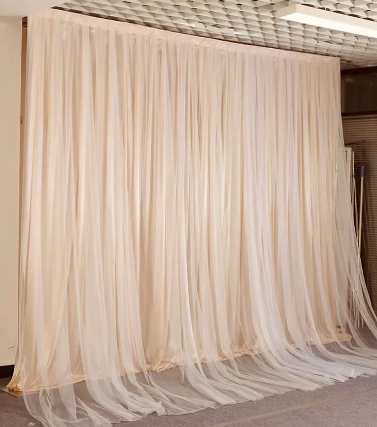 粉橙色紗縵布幕