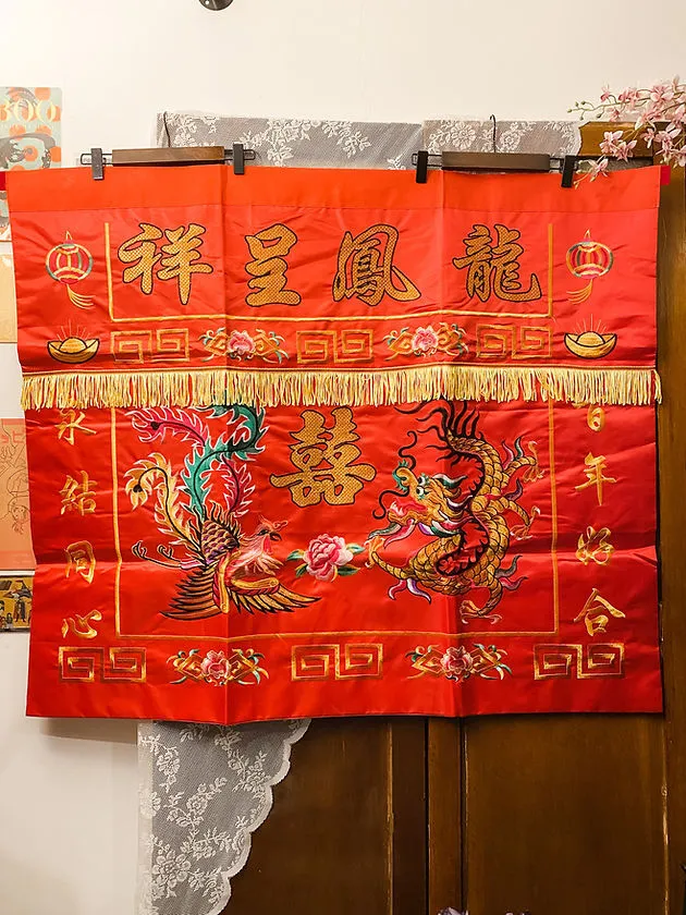 中式上頭紅枱布 03