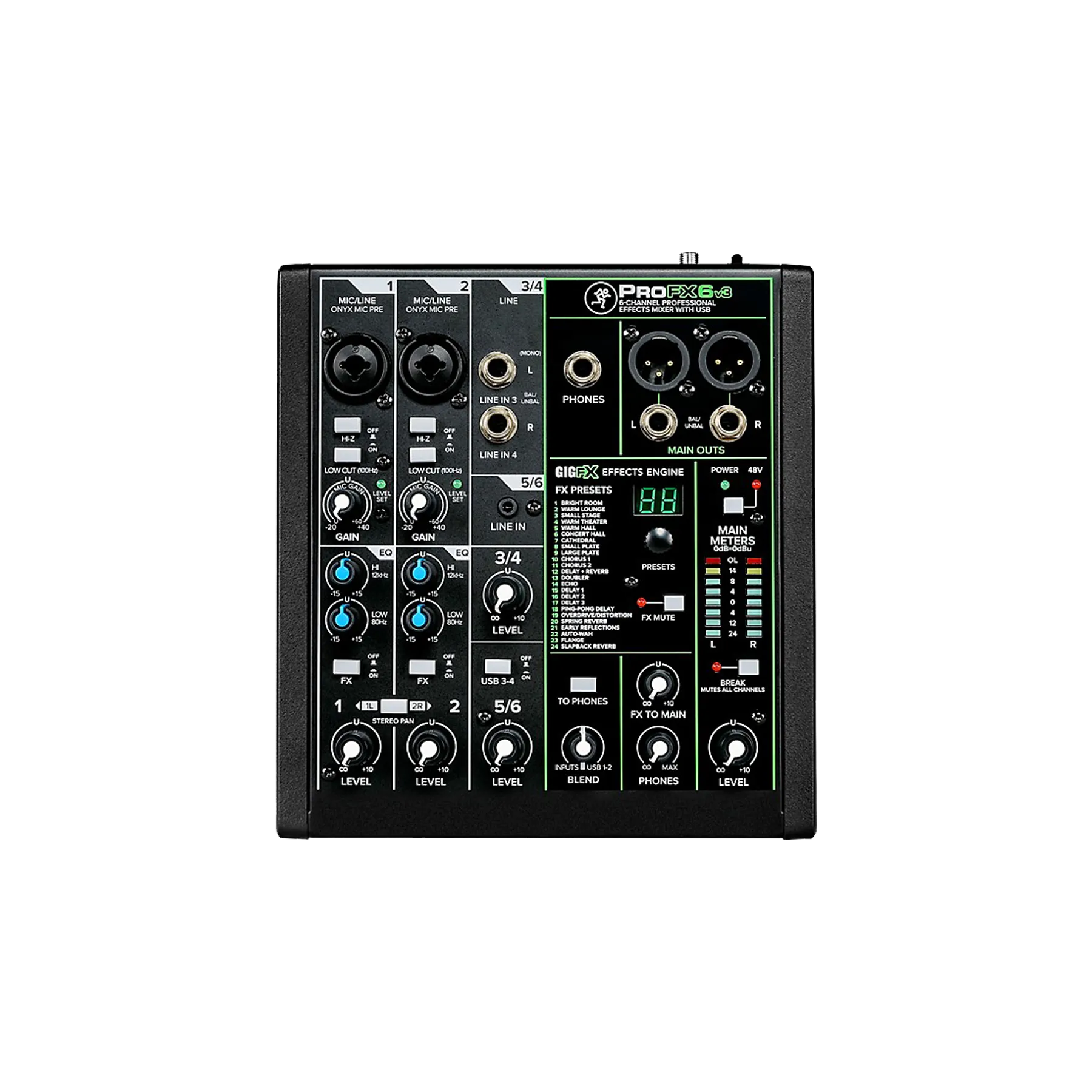 6-Channel Audio Mixer w/FX