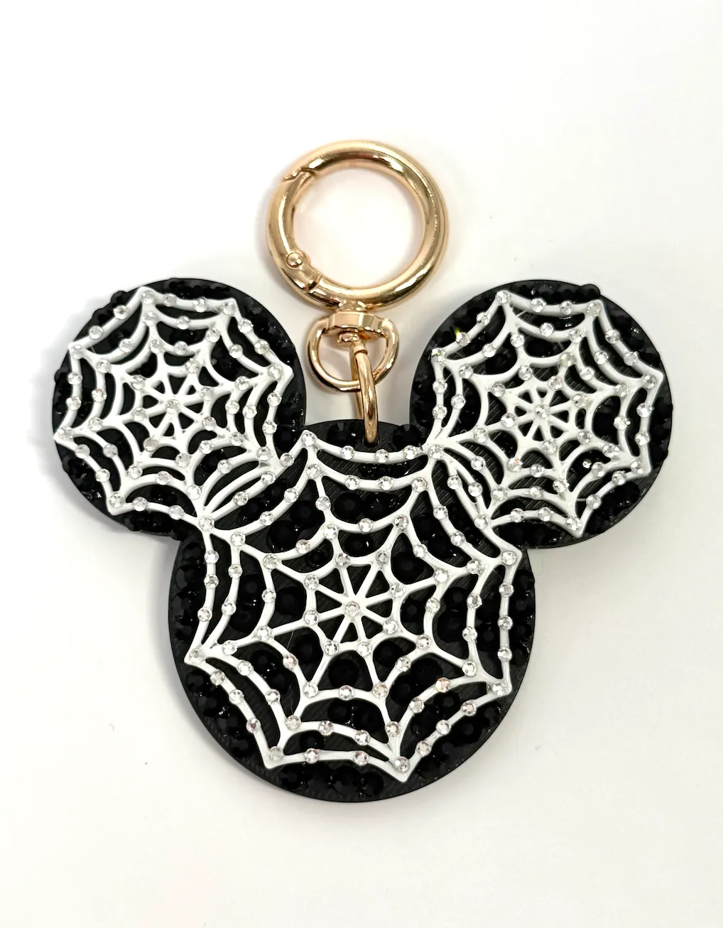 Black Mickey Spider Web Halloween Crystal Bag Charm - Aden + Louise