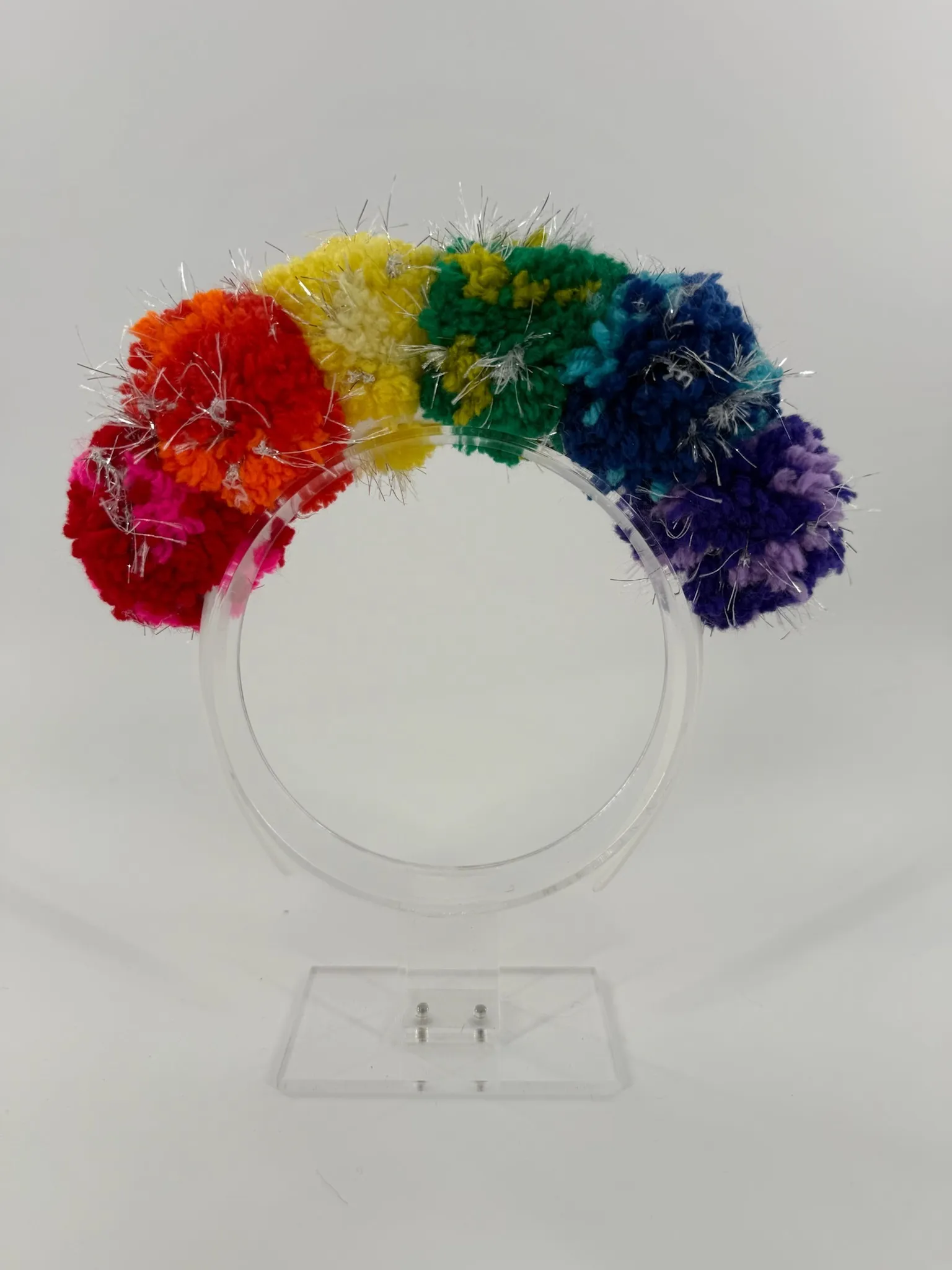 Rainbow Pom Pom Headband