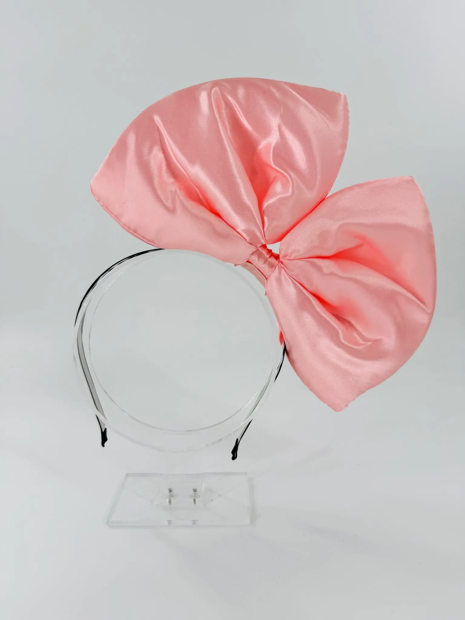Pink Bow Satin Headband