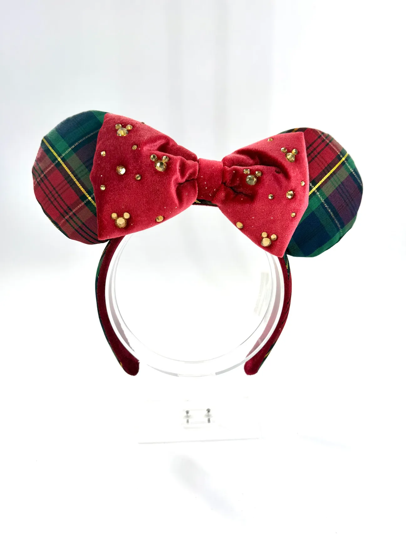 Minnie Mouse Plaid Holiday Ears Headband