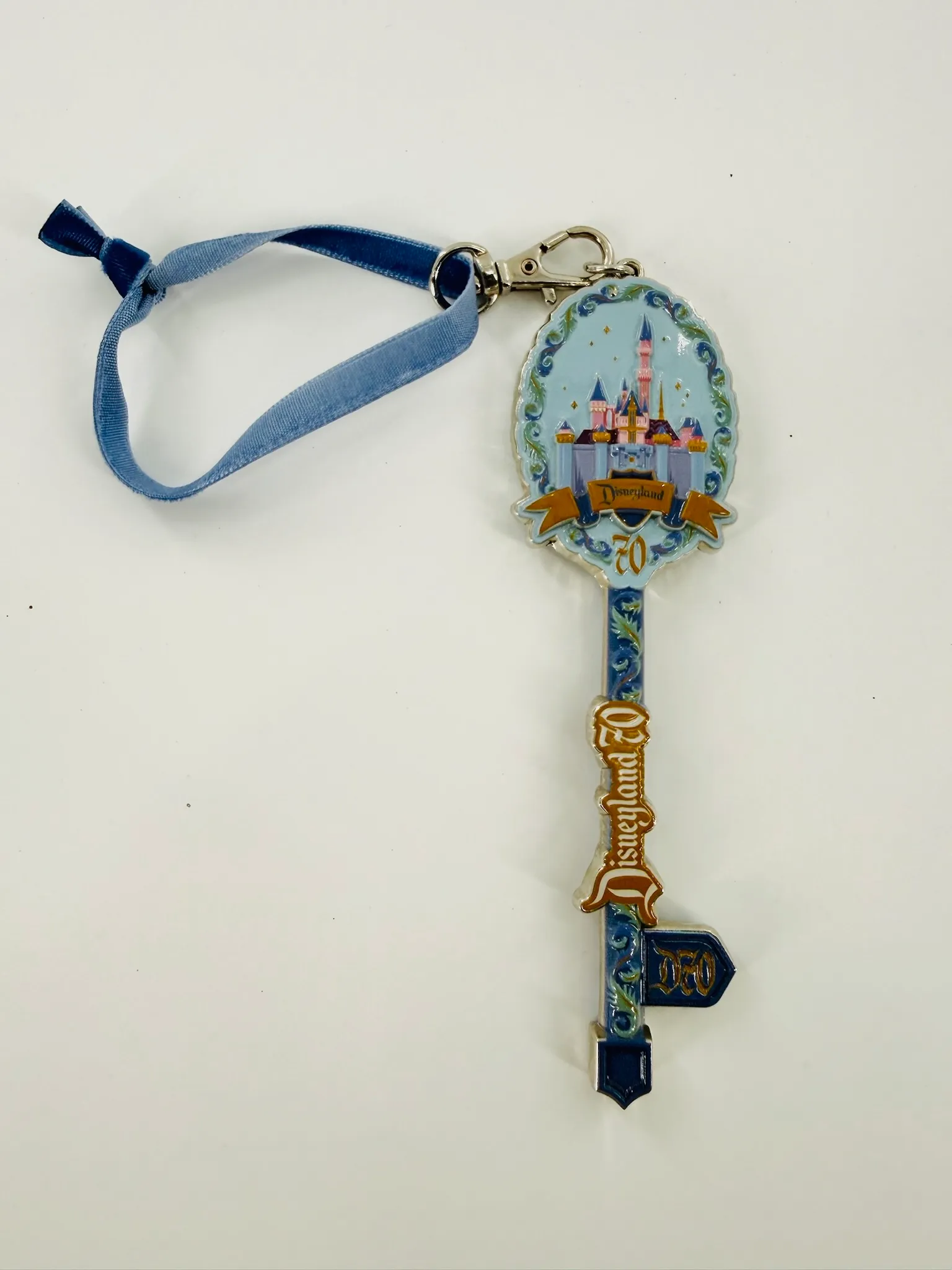   Disneyland 70th Anniversary Sleeping Beauty Castle Key Keychain