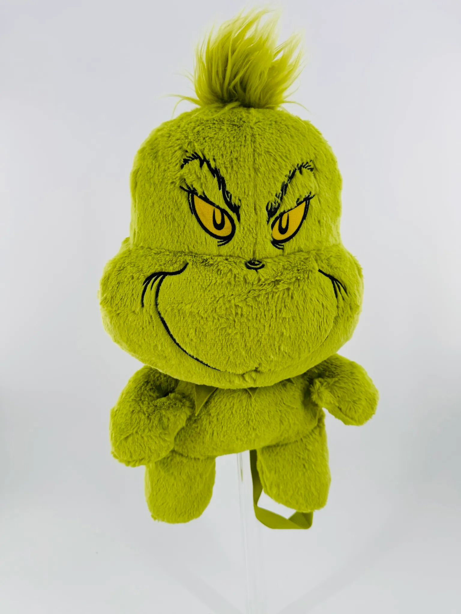 Dr. Seuss The Grinch Green Kids' Plush 16" Adjustable Backpack Christmas
